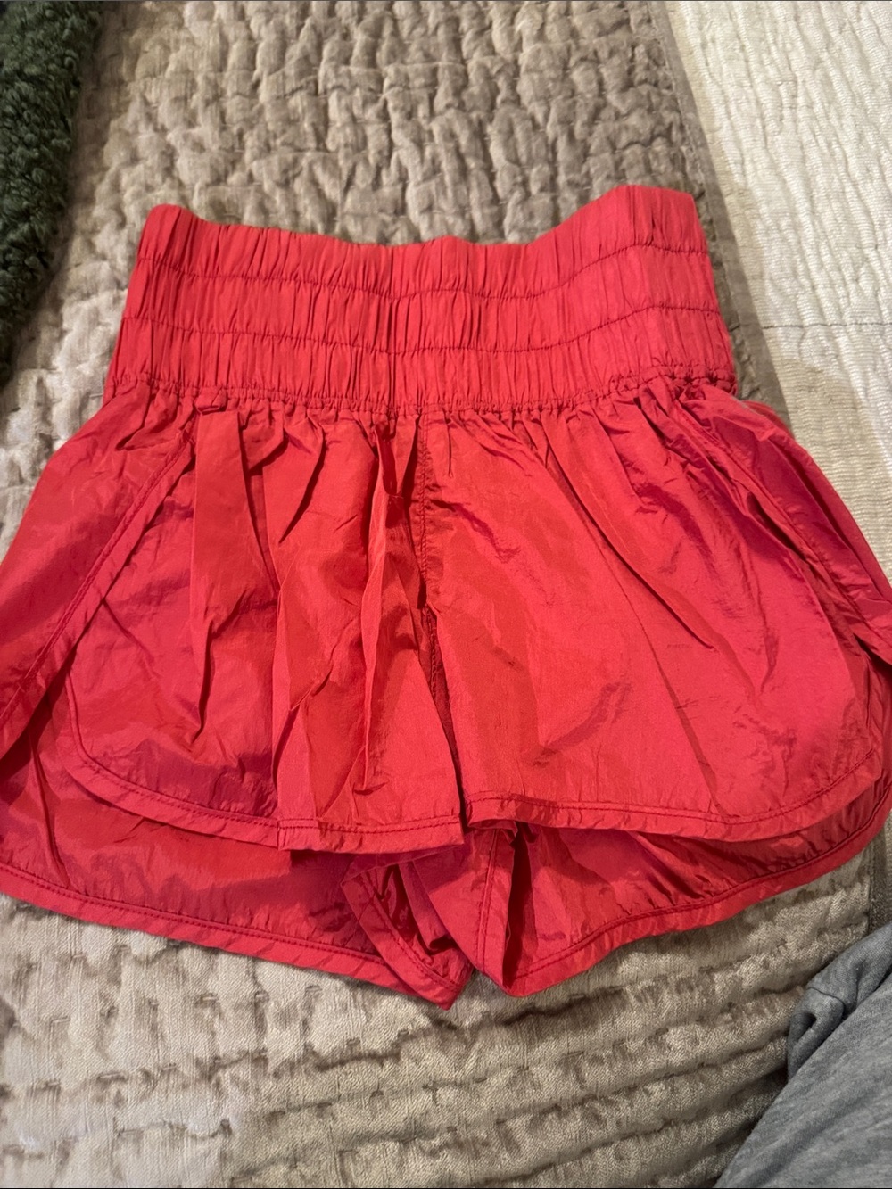 FP Movement by Free People Red High-Waist Ruffle Active Shorts